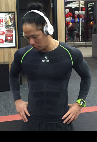 Abs Compression - Long Sleeve - Grey/Black/Lime