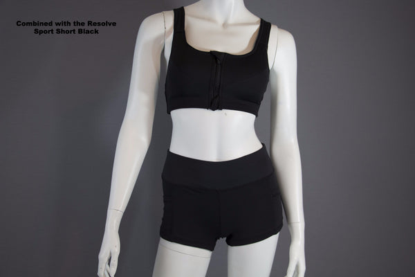 Buudah Stylistic front zip up sports bra - Black