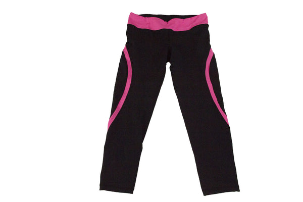 Curves Premium Capri 3/4 length Pink Black