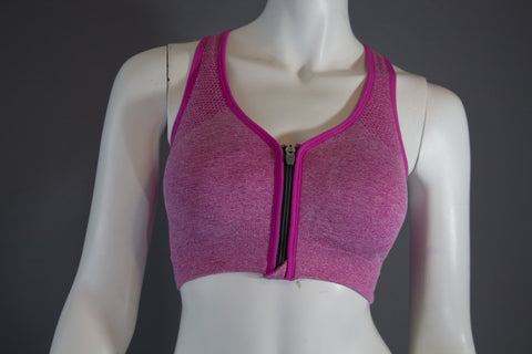 Action front zip up sports bra - Pink